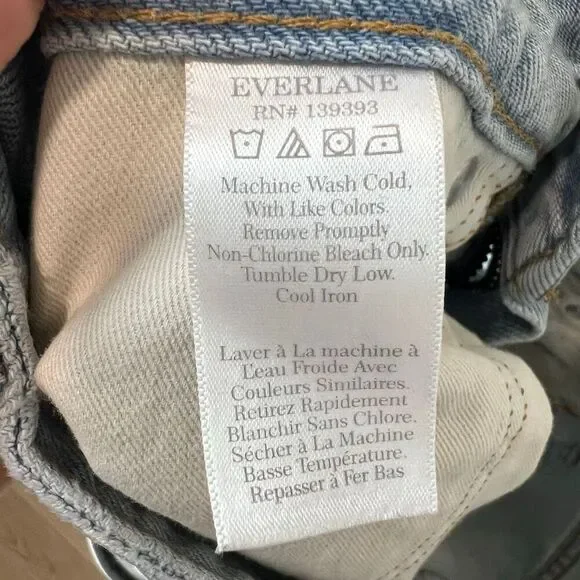 Everlane Women's A-Line Denim Shorts Light Blue High-Waisted Size 28 - Picture 5 of 6